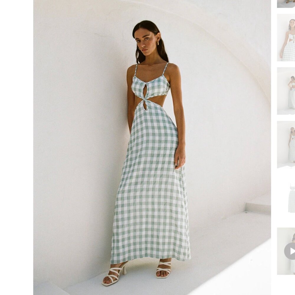 Sabo Skirt Sunny Cutout Dress | Gingham Cutout Maxi Dress